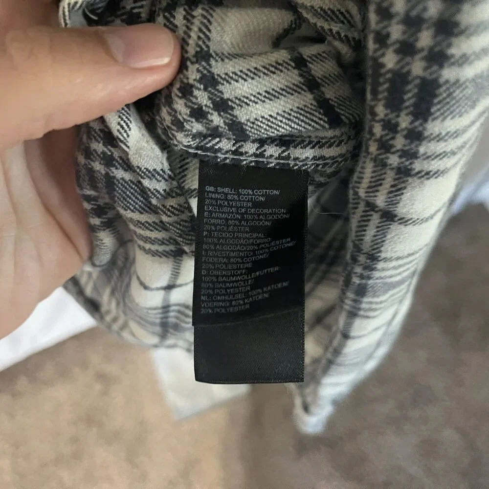 The North Face Men’s Heavyweight Plaid Flannel Shirt M 🔥 White Gray Blue 🏔️
